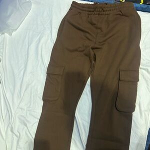 Fashion Nova Dark Brown Cargo Pants